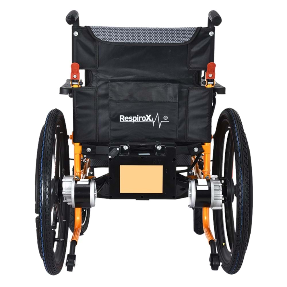 RESPİROX BC-EA8009 ARKADAN İTİŞLİ AKÜLÜ TEKERLEKLİ SANDALYE-TURUNCU