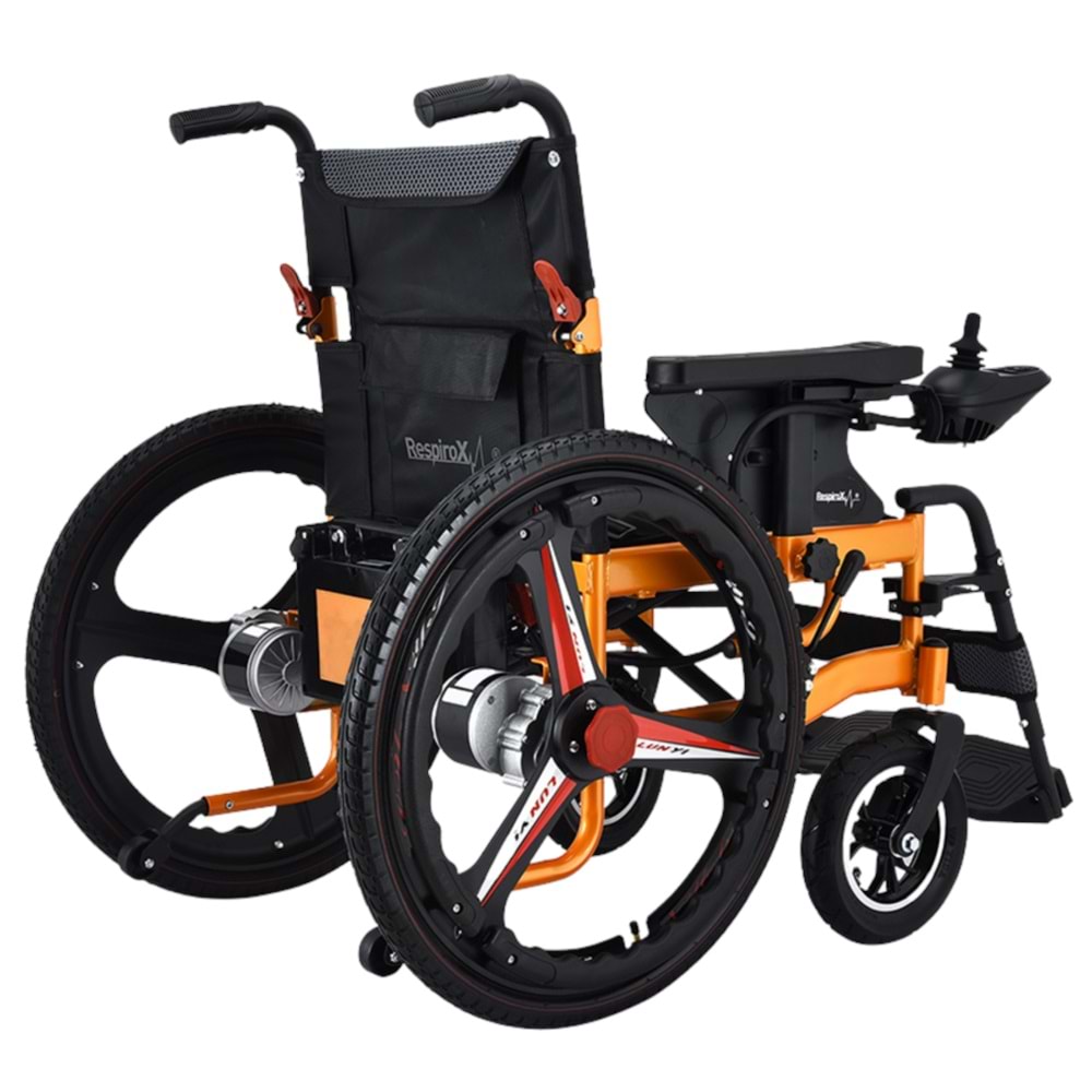 RESPİROX BC-EA8009 ARKADAN İTİŞLİ AKÜLÜ TEKERLEKLİ SANDALYE-TURUNCU