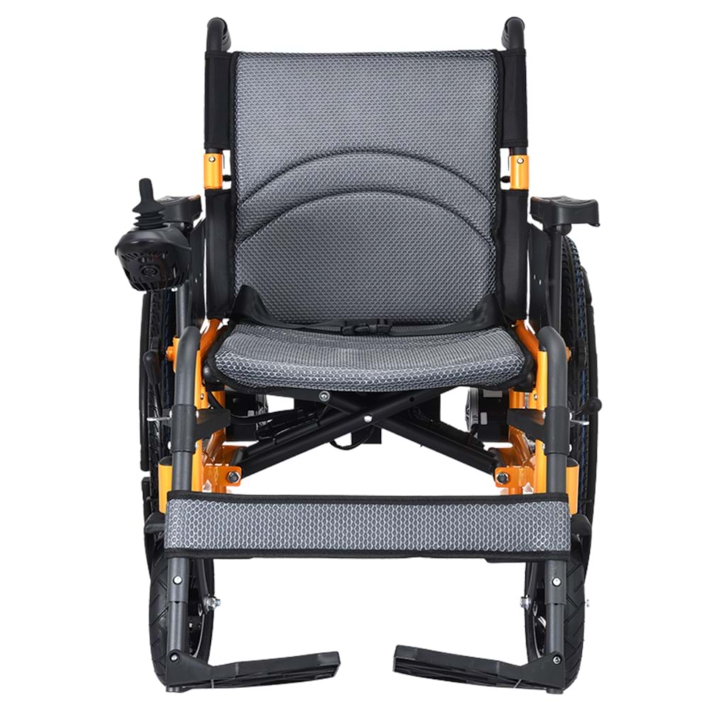 RESPİROX BC-EA8009 ARKADAN İTİŞLİ AKÜLÜ TEKERLEKLİ SANDALYE-TURUNCU