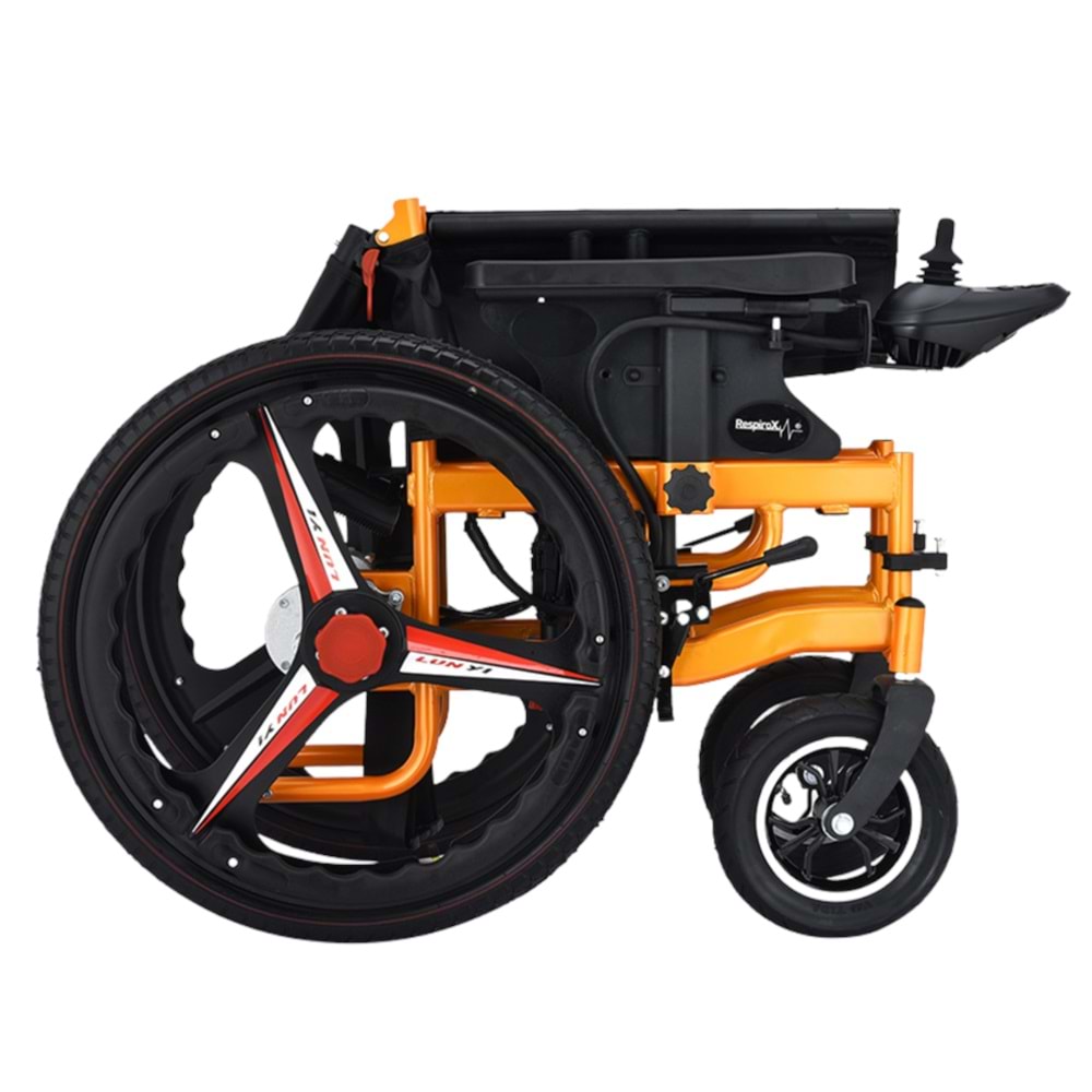 RESPİROX BC-EA8009 ARKADAN İTİŞLİ AKÜLÜ TEKERLEKLİ SANDALYE-TURUNCU