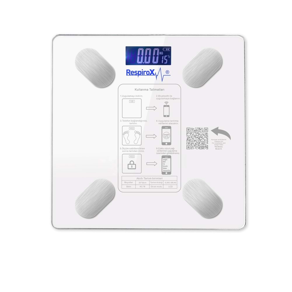 RESPİROX BL-2601 VÜCUT YAĞ ANALİZ BASKÜLÜ (BLUETOOTH ÖZELLİKLİ)