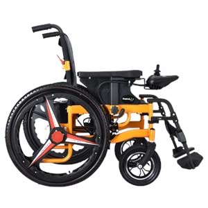 RESPİROX BC-EA8009 ARKADAN İTİŞLİ AKÜLÜ TEKERLEKLİ SANDALYE-TURUNCU