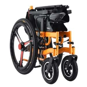 RESPİROX BC-EA8009 ARKADAN İTİŞLİ AKÜLÜ TEKERLEKLİ SANDALYE-TURUNCU
