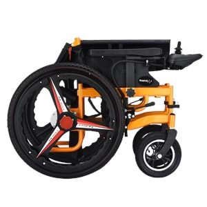 RESPİROX BC-EA8009 ARKADAN İTİŞLİ AKÜLÜ TEKERLEKLİ SANDALYE-TURUNCU