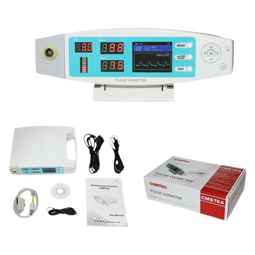 CONTEC CMS70A MASA TİPİ OKSİMETRE ŞARJLI VE BATARYALI